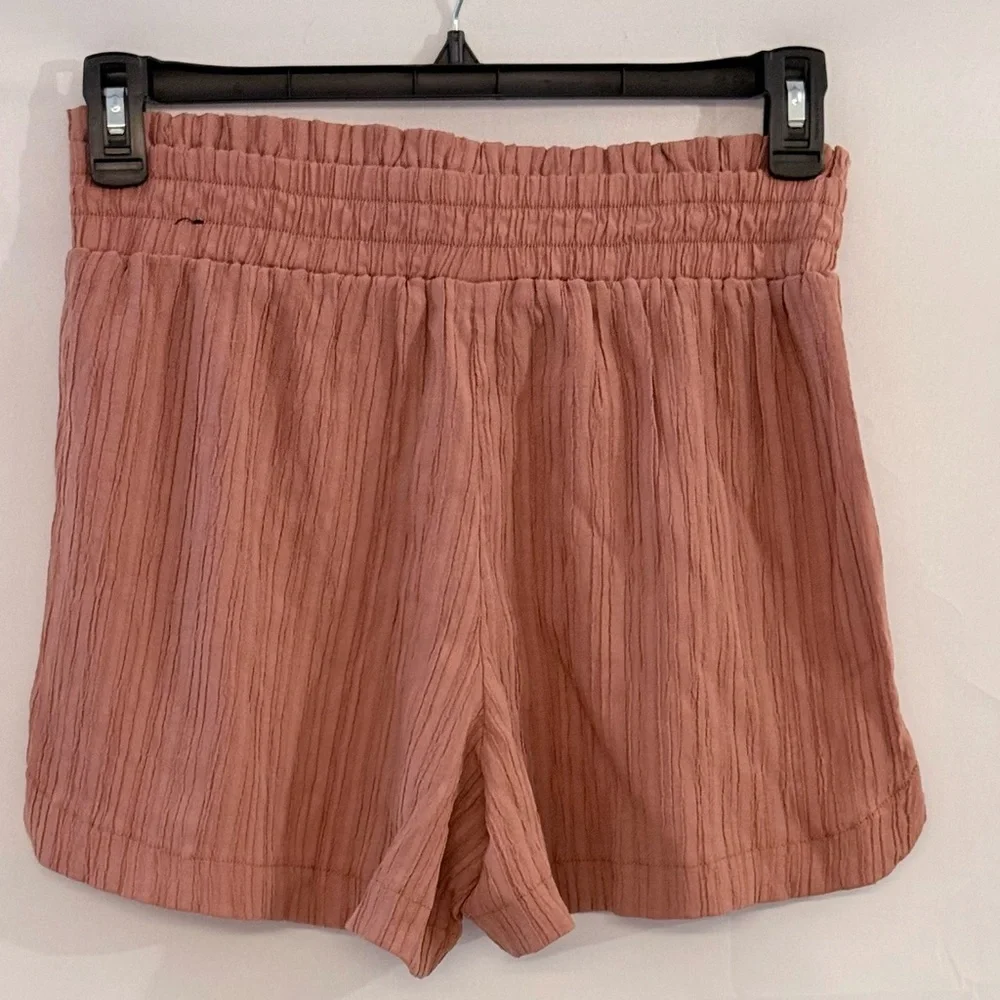 Soho High-Waist Drawstring Shorts in Dusty Rose